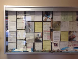 Relics (detail) Approx 4' x 10' Medical Records, Medical Ephemera 2014