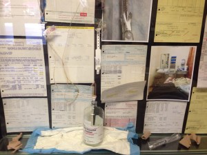 Relics (detail) Approx 4' x 10' Medical Records, Medical Ephemera 2014