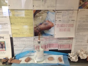 Relics (detail) Approx 4' x 10' Medical Records, Medical Ephemera 2014