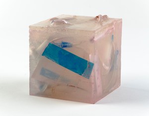 Untitled (Ghost Cube) Medical Ephemera & Resin, 4"x4"x4", 2015